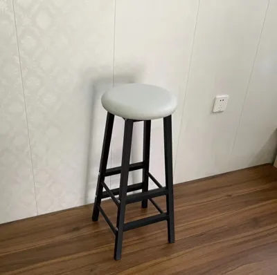 Tall Modern Minimalist Iron Bar Stool With Back