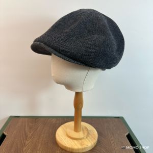 Ladies Large Knitted Woolen Cap Autumn Winter Warm Knitwear Neutral Dad Cap Street Style round Top Short Brim Cap