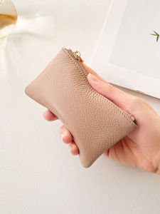 New 2025 Genuine Leather Mini Wallet Soft Cowhide Key Holder Womens Card Bag Coin Storage Bag Compact Car Key Bag