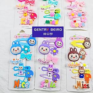 JEPIT RAMBUT ANAK SET ISI 4 PCS KARAKTER VIRAL LABUBU JEPIT RAMBUT ANAK LUCU DAN UNIK SET JEPITAN RAMBUT ANAK MURAH