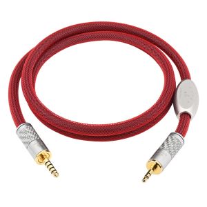 ATAUDIO HiFi 4.4mm to 3.5mm Audio Cable Pure Silver Balanced Audio Adapter Cable Male to Male for Mobile Phone Decoder MP3