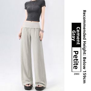YAYANGREN | Adjustable Waist Low Rise Wide Leg Pants Summer Thin Light Comfortable