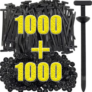 1000/100pcs สายผูกหัวเข็มขัด Auto Fastener สกรูเปลี่ยนคลิปรถกันชน Trunk Engine GUARD แผงเครื่องมือการจัดการสายไฟ