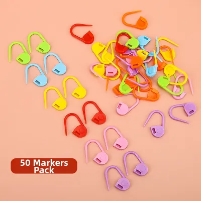 DIKALI | Knitting Tool Kit Hat U-Shaped Cable Needle Crochet Hook Large Eye Plastic Marker Pin