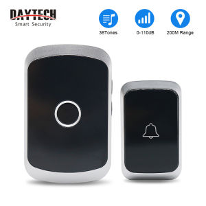 Daytech Wireless Doorbell Waterproof Door Bell IP44 Waterproof US Plug Door Bells Chimes Home Bell 300M Range 36 Ringtones DB06