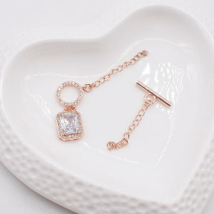 Silver Plated Pearl Long Necklace Button Jade Bracelet Clasp DIY Half Silver OT Clasp Fashion Jewelry Accessories