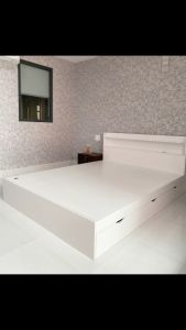 Giường Ngủ Gỗ Công Nghiệp Kèm 3 Ngăn Kéo Màu Walnut SIB Decor GN12