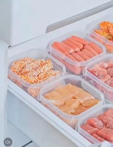 OV356 350ml Kulkas Kotak Penyimpanan makanan Kotak Pembagi Daging Storage