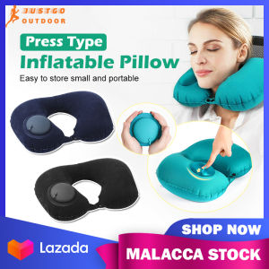 Inflatable Travel Pillow U-Shaped Neck Pillow with Automatic Airpump Portable Folding Head Rest Air Pillows For Car Office Pillow