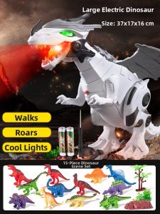 KAKABEIER | Remote Controlled Dinosaur Toy Walks Fires and Lays Eggs for Kids 3-6 Year Olds