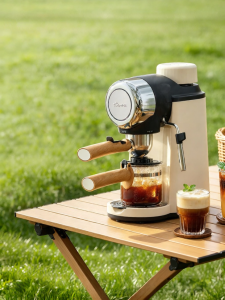 [China Plug Adapter Needed] Bear | Home Use Small Italian Semi-Automatic Espresso Machine with Steam Frother