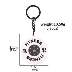 3DMini Weightlifting Barbell Plates Keychain for Women Men Bag Pendant Charms Fitness Enthusiast Athlete Bag Car Key Decoration