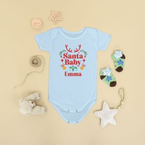 Baby Romper + (Babys Name) / 100% Cotton / Cute Baby Xmas Gift