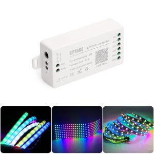 SP108E LED 5V 12V 24V ตัวควบคุม WIFI โดยแอปสมาร์ทโฟนสำหรับ WS2812B WS2811 WS2813 APA102เทปไฟแถบไฟ LED