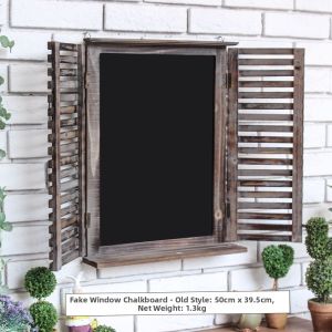 HUIYANGXU | Vintage European American Country Style Coffee Shop Bar Decoration Fake Window Decor with Chalkboard