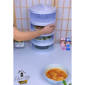 HOME1988😊พร้อมส่ง💯ชั้นเก็บอาหาร ฝาครอบอาหาร 3/4/5 ชั้นเก็บอุณหภูมิ ชั้นวางอาหาร สไลด์เปิด-ปิด ป้องกันเชื้อโรค กันแมลง ถนอมอาหาร ชั้นเก็บอาหาร ฝาชี