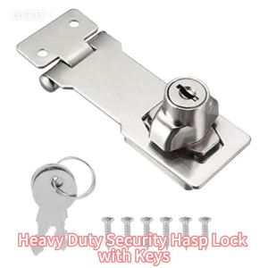Keyed Hasp Locks Keyed Locks Twist Knob Locking Hasp Stainless Steel with Screws for GatesDoorsCabinets Closets and More