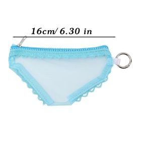 Mesh Briefs Shape Cosmetic Bag Lace Trim Makeup Storage Pouch Clear Toiletry Bag Jewelry Organizer Travel Accessory