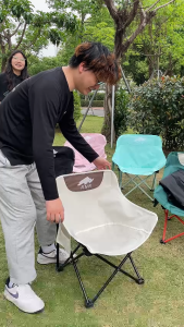 RNR Outdoor Folding Moon Chair & High-Back Chair Comfortable Portable Outdoor Picnic Fishing Chair Large Seat