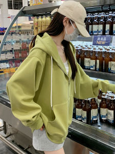 Áo Khoác Nữ Dáng Rộng Mỏng Mùa Xuân Thu 2025 Áo Len Cardigan Hở Khóa Trùm Đầu Có Khóa Kéo Áo Khoác Ngoài Thường Ngày Cho Nữ