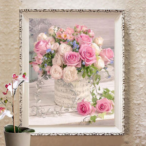 Diamond Painting Rose Floral Modern Minimalist Living Room Dining Room Full Diamond Sticker Cross Stitch Frame Home Decor