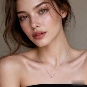SOMILIA 925 Sterling Silver Necklace for Women Girl Super Flash Sugar Cube Crystal Collarbone Chain Personalized Design