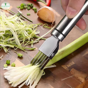 Yespery thép không gỉ hành lá Slicer màu xanh lá cây dụng cụ cắt hành tây Shredder đa rau nhanh chóng Chopper tiện ích nhà bếp