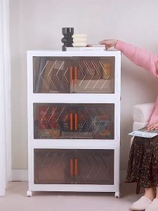 3-6 Layers High-quality 2-Doors Storage Box Stackable Foldable Multipurpose Storage Cabinet