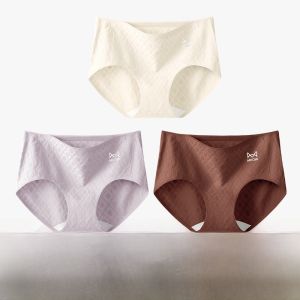 Miiow | Pure Cotton Catwoman Underwear Womens Embroidered Triangle Briefs Antibacterial Seamless Mid-Waist Shorts Comfortable Briefs