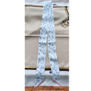 120cm Long Tied Bag Scarf Chain Shoulder Strap Handle Small Ribbon Decorative Narrow Belt Stripes Double-Sided Scarf