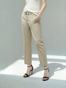 AMII | Intelligent Commuter Style Turned-Up Waist Casual Trousers