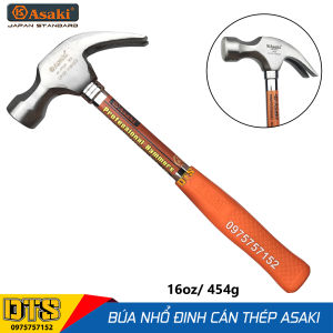 Búa sừng dê búa nhổ đinh cán thép cứng 16oz/ 454g Asaki AK-0373 Búa đóng đinh đầu tròn thép siêu cứng