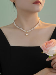 Double Layer Pearl Necklace for Women Luxury Choker 2025 New Style Lady Colour Original Design  out Pearl Necklace