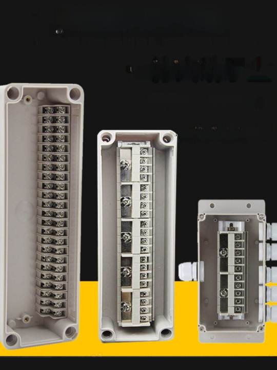 Waterproof Junction Box with Terminal Parallel 1 in 2 out Distribution Box Plastic Outdoor Open-Mounted Sealed Power Supply Security Outdoor