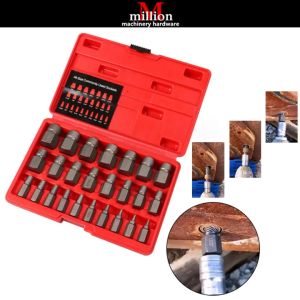 10pcs 13pcs 17pcs 25pcs Hex Screw Extractor Damaged Broken Bolt Remover Set Multi-Spline Bolt Set Hex Head Metal
