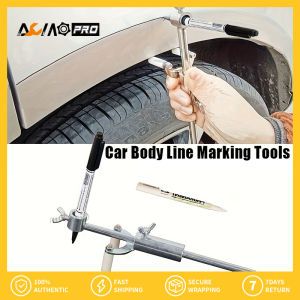 AumoPro ที่ขูดมาร์คคิ้วล้อรถยนต์แบบพกพาได้ซ่อมรถมืออาชีพแบบพกพาได้ซ่อมแซมเส้นขอบล้อรถโป่งล้อซ่อมแซมรอยบุบรถยนต์ช่วงเครื่องมือทำเครื่องหมาย0-20ซม.