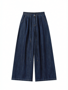 Cantonstory | Quần Jeans Đen Xanh Cao Waist Wide Leg Thẳng