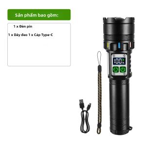 2800000LM Đèn Pin LED Mạnh Mẽ Đèn Pin Tầm Xa 3000m Siêu Sáng Với Đế Từ Tính Mạnh Có Thể Sạc Lại 5000mAh Cắm Trại Câu Cá Đi Xe Đạp Đèn Tuần Tra