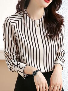Elegant Loose Striped Long-sleeve Shirt