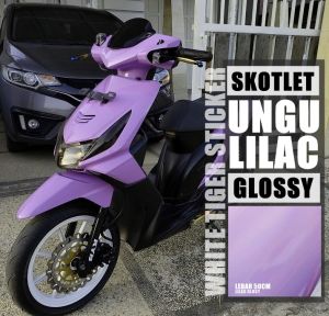 SKOTLET STIKER MOTOR UNGU TARO LILAC GLOSY SCOTLITE VIOLET TARO STIKER UNGU LILAC SCOTLAIT VIOLET LILAC SKOTLET VIOLET LILAC GLOSY HARGA PROMO BISA COD