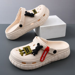 Mens Summer Trendy Sandals Soft Bottom Sports Slippers Anti-slip Wear-resistant Two-use Clog Shoes Youth Casual Low Heel