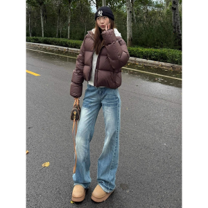 Quần Jeans Ống Loe Retro Washed Cạp Lows Ống Thẳng Dài Đến Sàn Cho Nữ Quần Jeans Denim Ống Loe Cao 175 Cm