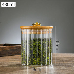 Transparent Glass Tea Can Sealed Scented Tea Candy Grains Storage Tank Food Grade with Lid Snack Dried Fruit Storage Bottle