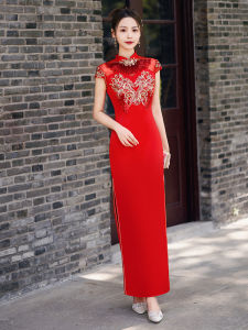 Elegant Revamped Vintage Cheongsam Stage Performance Gown for Chorus Show New 2025 Showcasing Traditional Chinese Fashion