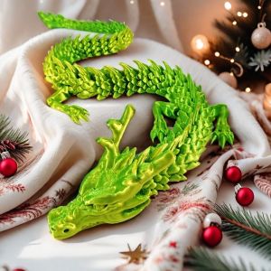 Luminous 3D Printed Dragon Full Joint Mobile Simulation Animal Dinosaur Egg Childrens Toy New Year Gift Interactive Toys for Kids