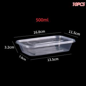 BPA Free 10Pcs Transparent Disposable Takeout Boxes Stackable Containers for Salad Fruit Cake Lunch