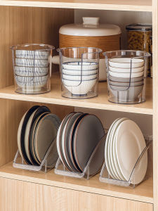 Kitchen Dishware Storage Box Built-In Plate Cup Rack Drain Shelf Plastic Rustproof Home Use Bowl Holder Countertop Organizer