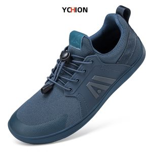 YCHION Summer Mens Wide Minimalist Barefoot Breathable Mesh Men Wide-toed Shoes Flats Soft Zero Drop Sole Wider Toe Sneakes Large Size 45 46 47