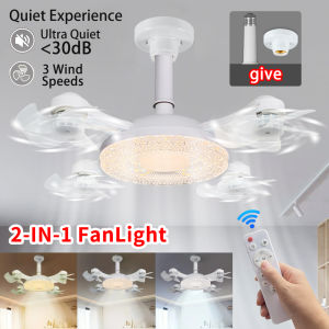 2-in-1 Suspended Drone LED Ceiling Fan Light with Remote Dimming 50-60w Silent 3-speed Large Fan Suitable for Living Rooms