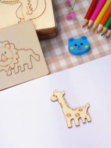 20/60Pcs Montessori Kids Toys Drawing Toys Wooden DIY Painting Template Stencils Learning Educational Toys for Children Gift